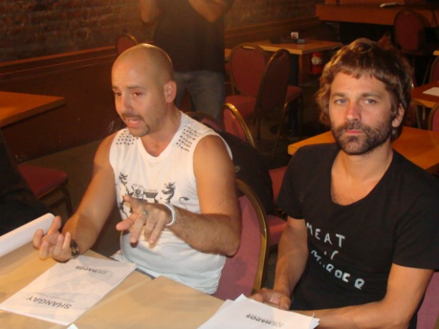 Nicolás Pauls y José María Muscari en el primer ensayo de "Shangay".